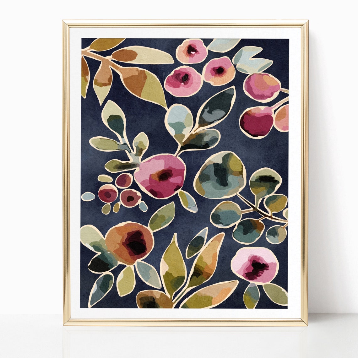 Tropical Floral Abstract Flowers Botanical Wall Art Print