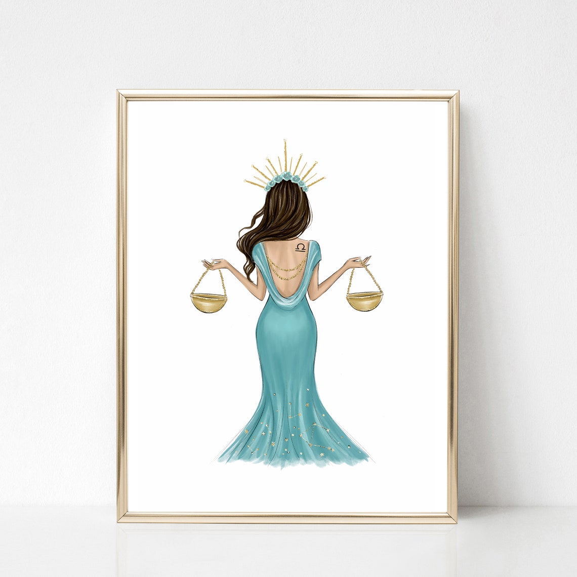 Libra Zodiac Sign Fashion Illustration Art Print Libra Girl Fashion Wall Art Astrology Fashion Drawing Libra Gift For Her - Image 2