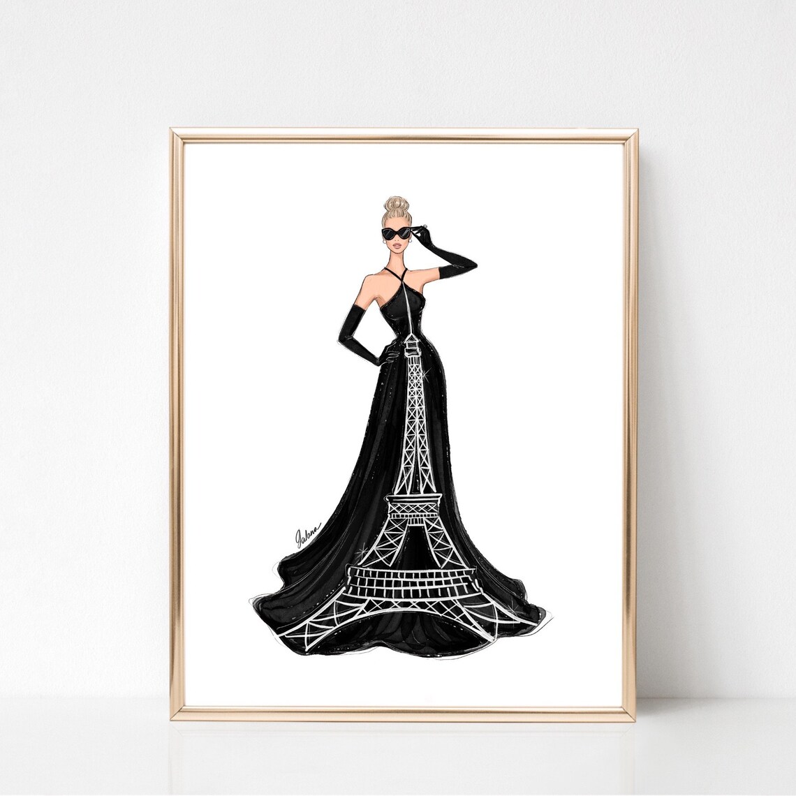 Eiffel Tower Paris Fashion Illustration Art Print