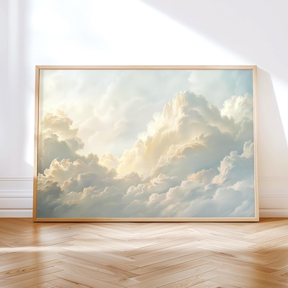 Clouds Painting, Minimalist Sky Art