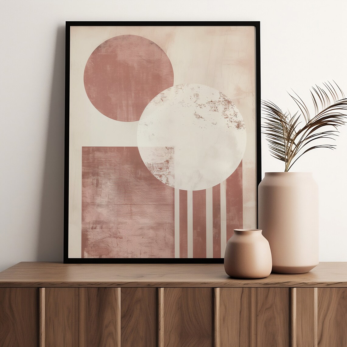 Minimalist Geometric Wall Art, Abstract Pink Print - Image 2
