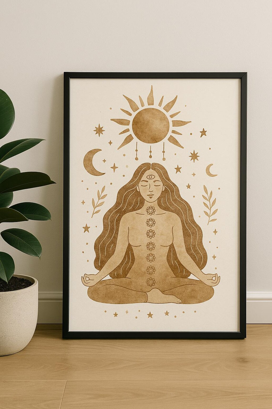 Boho Goddess Chakra Wall Art, Spiritual Yoga Decor - Image 3