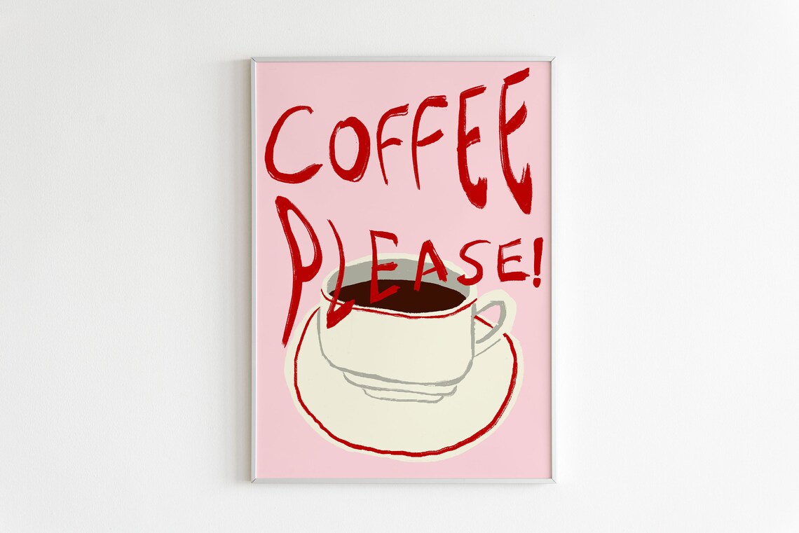 Retro Coffee Poster, Modern Kitchen Art Print