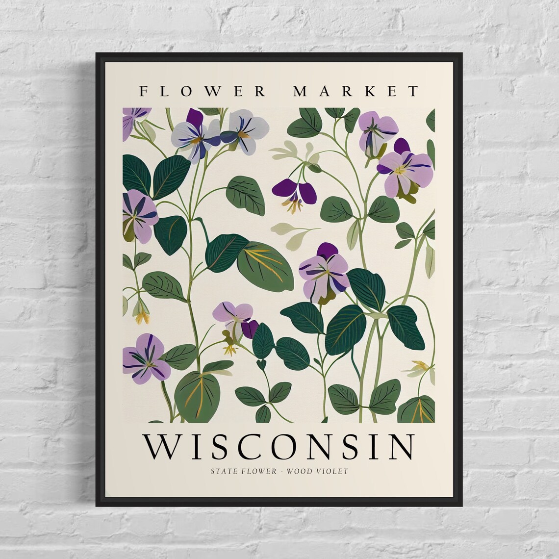 Wisconsin State Flower Wood Violet Art Print