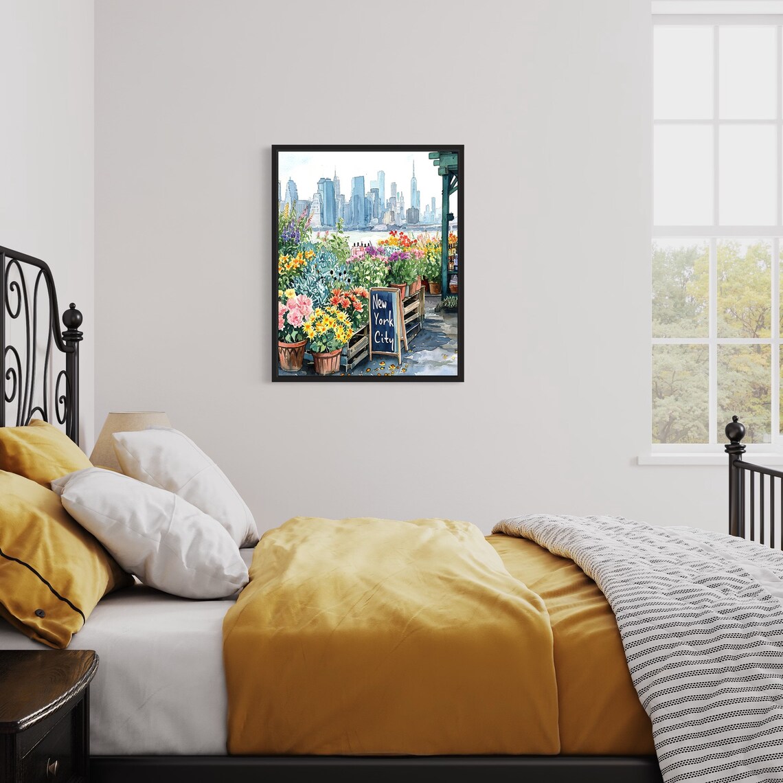 New York City Flower Market Neutral Botanical Art Print - Image 3