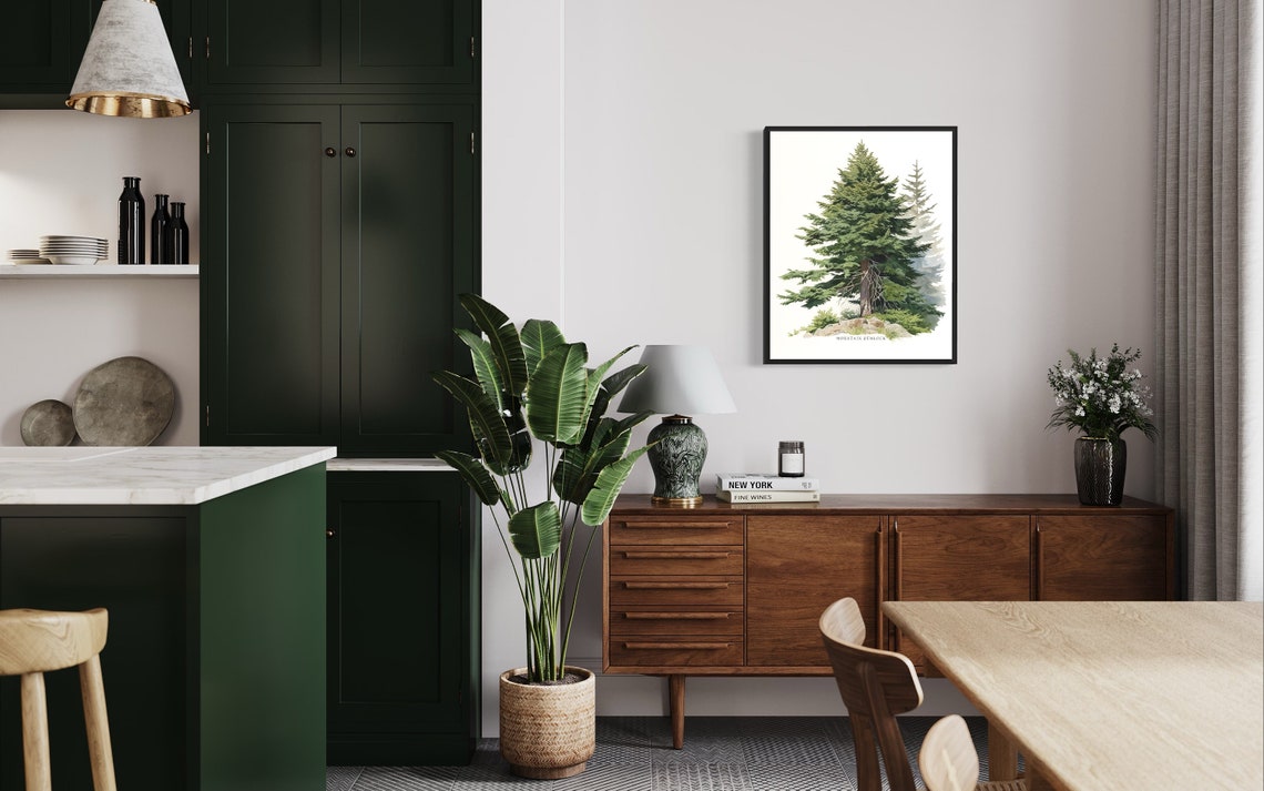 Mountain Hemlock Watercolor Evergreen Pine Tree Botanical Poster - Image 2