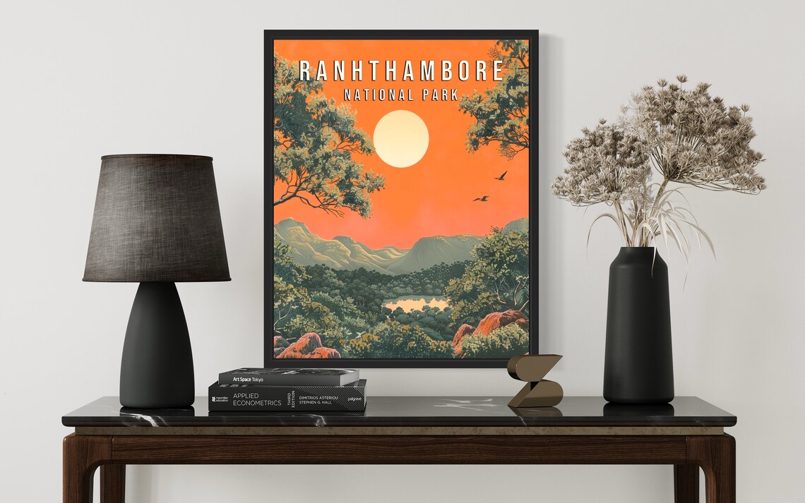 Ranthambore National Park Forest Sunset Vintage Art Vintage Poster - Image 3