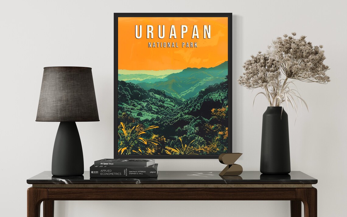 Uruapan National Park Green Valley Vintage Art Vintage Poster - Image 3
