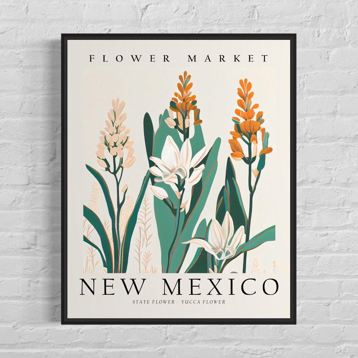 New Mexico State Flower Yucca Flower, 1960s Art Print
