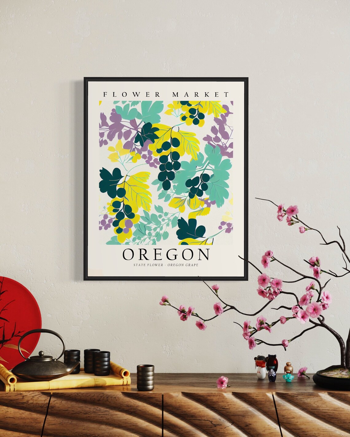 Oregon State Flower Oregon Grape Art Print - Image 2