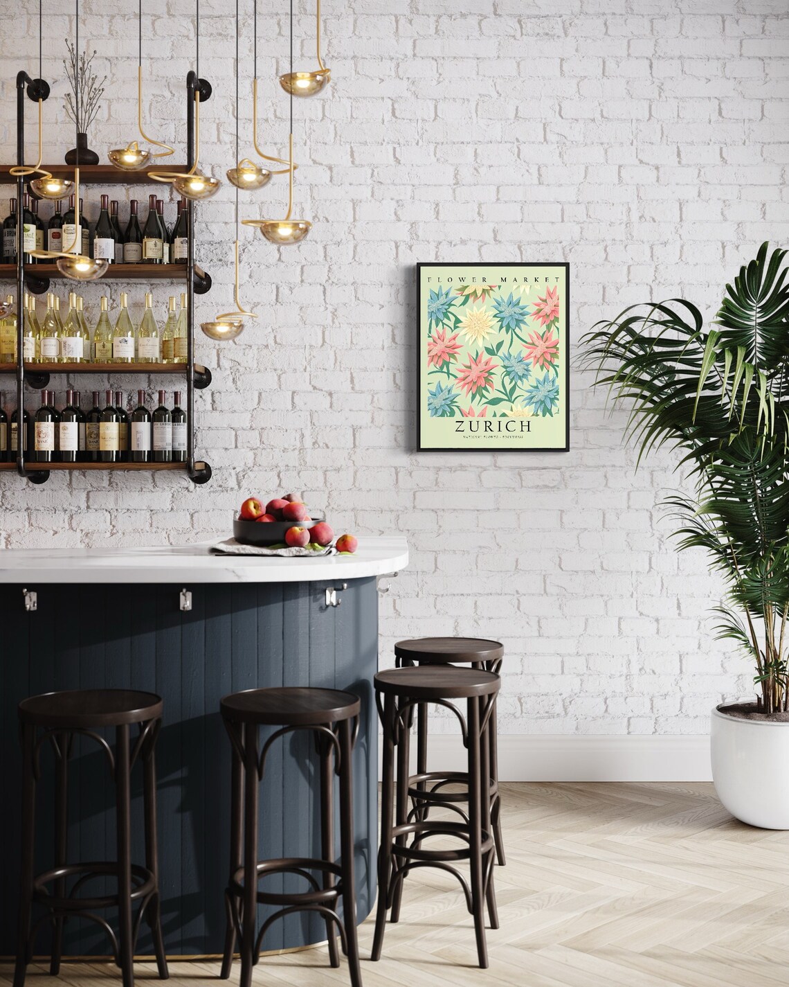 Zurich Switzerland Flower Market Art Print, Edelweiss - Image 3