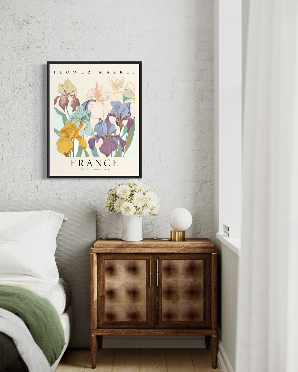 France National Flower Iris 1960s Botanical Art Print - Image 2