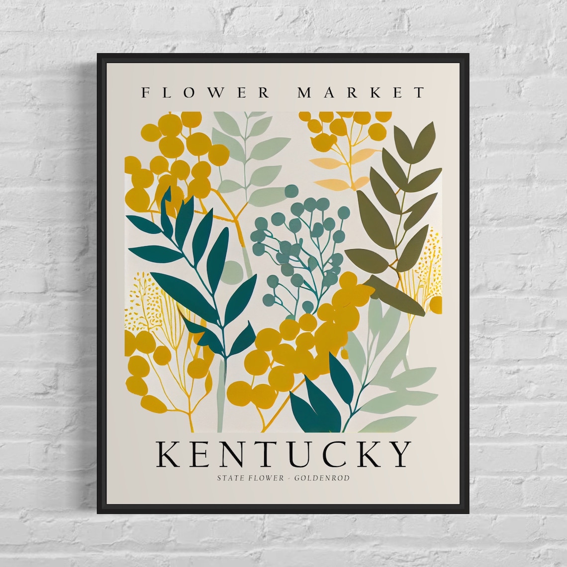 Kentucky State Flower Goldenrod, Botanical Art Print