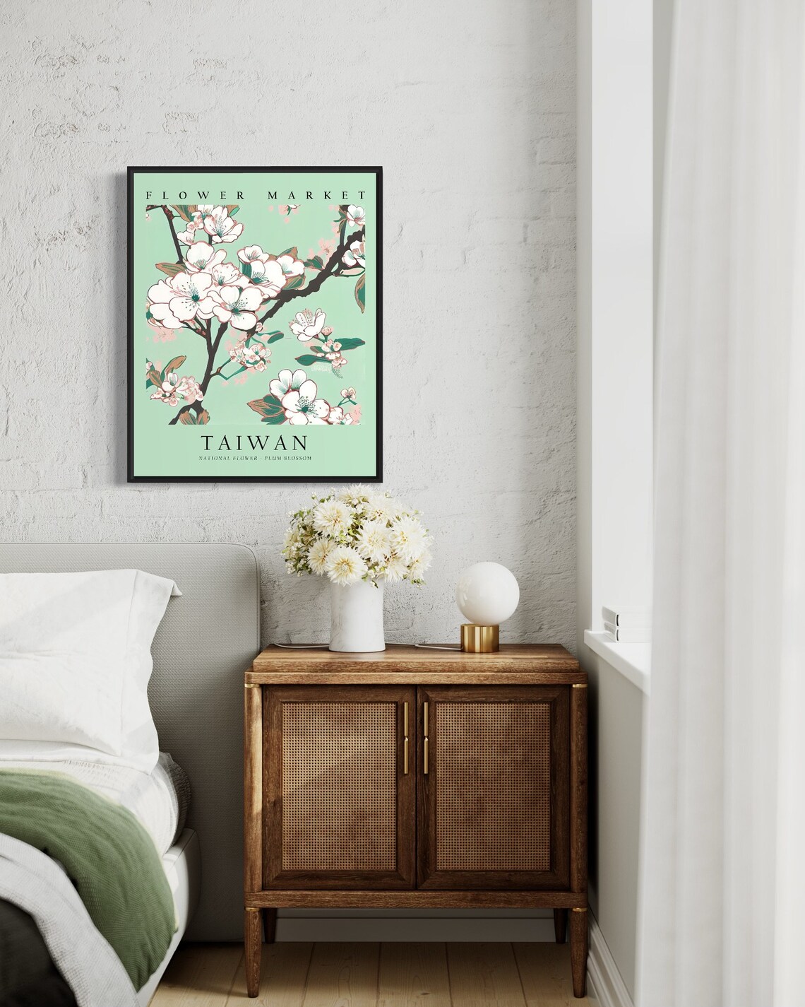 Taiwan National Flower Plum Blossom, Botanical Art Print - Image 3