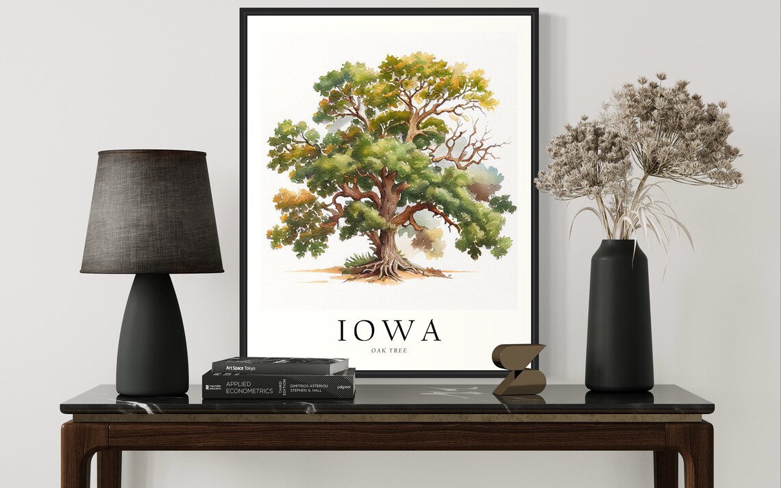 Iowa State Tree Oak Tree Symbol Art Print - Image 2