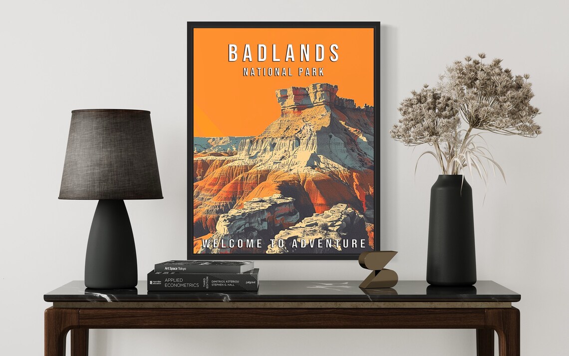 Badlands National Park South Dakota Eroded Spires Sunset Travel Poster - Image 3