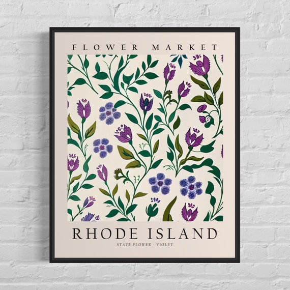 Rhode Island State Flower Violet Botanical Art Print