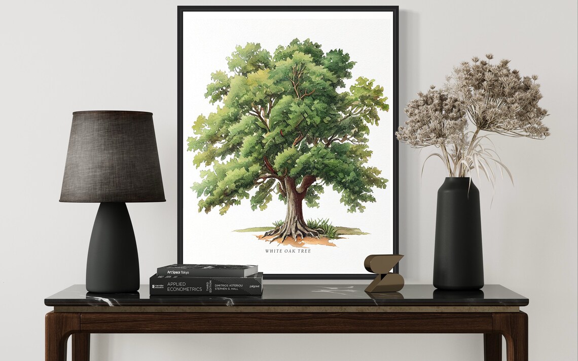 White Oak Tree Art Print, Nature Wall Decor - Image 3