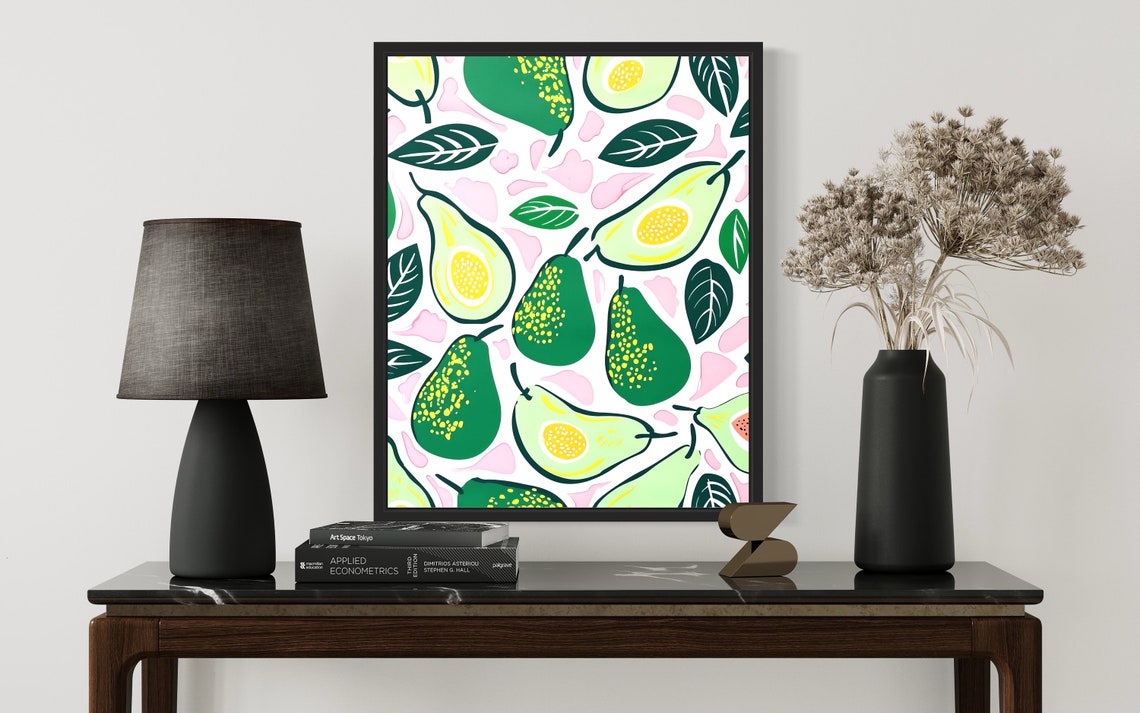 Avocado Kitchen Poster Art Print Fruit Decor For Kitchen Dining Restaurant Neutral Food Pastel Artwork - Image 2