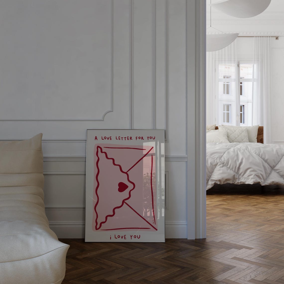 A Love Letter For You Pink Envelope Romantic Valentine Poster - Image 2