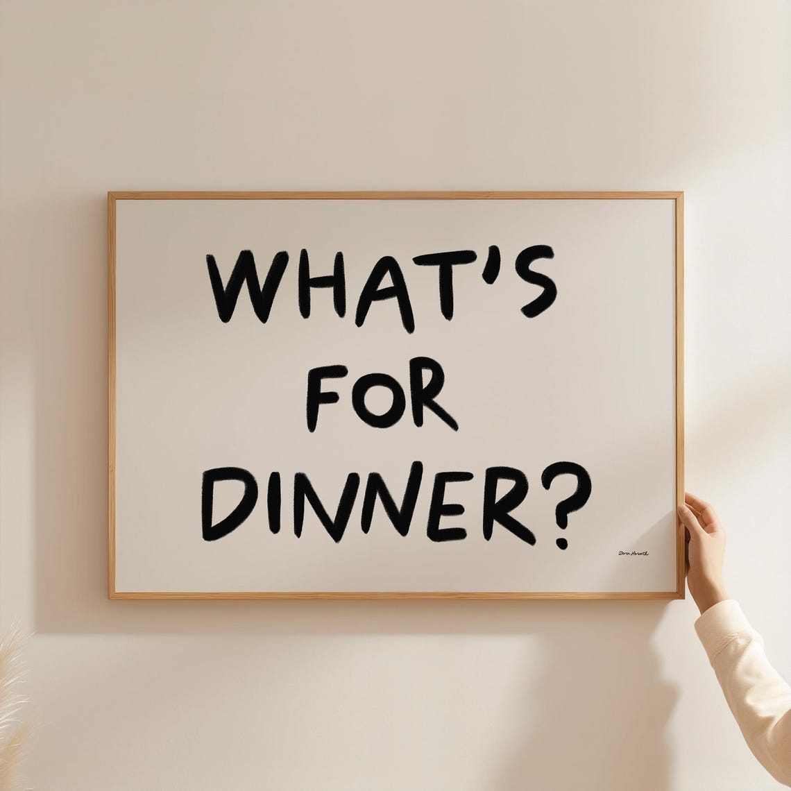 Whats For Dinner Funny Hand Lettered Kitchen Typography Poster - Image 3