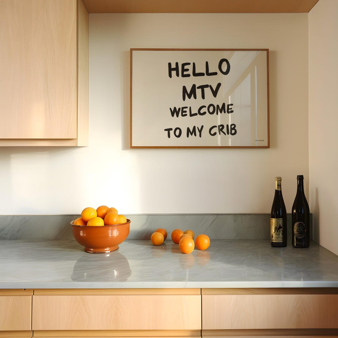 Hello MTV Welcome To My Crib Funny Retro Pop Culture Quote Poster - Image 3