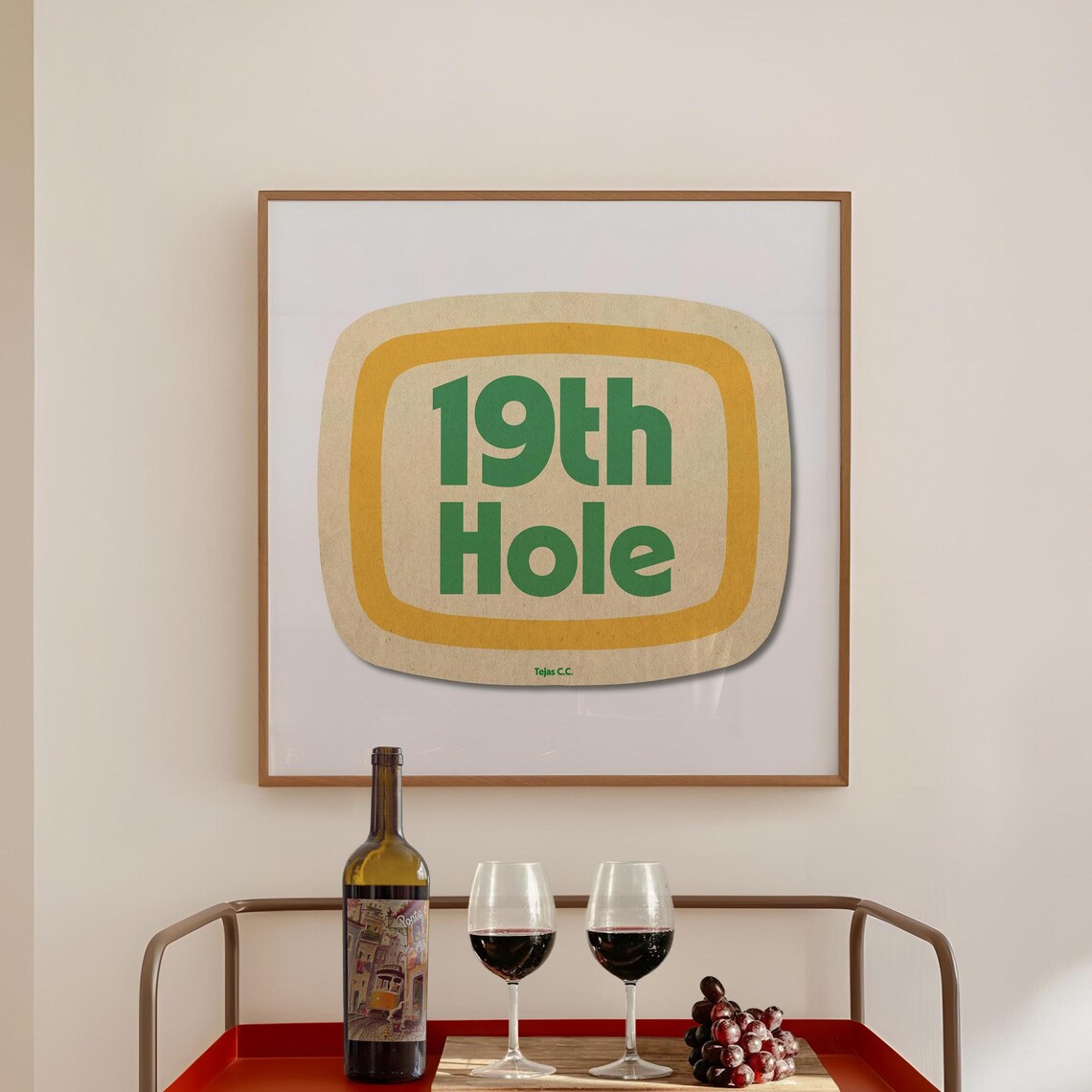 19th Hole Golf Art Print, Game Room Bar Decor