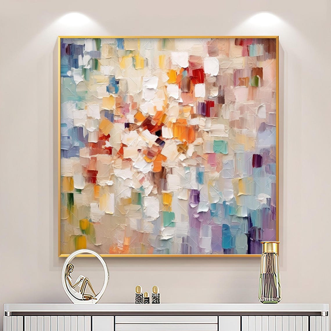 Dreamy Pastel Abstract Blocks in a Soft Modern Texture Poster