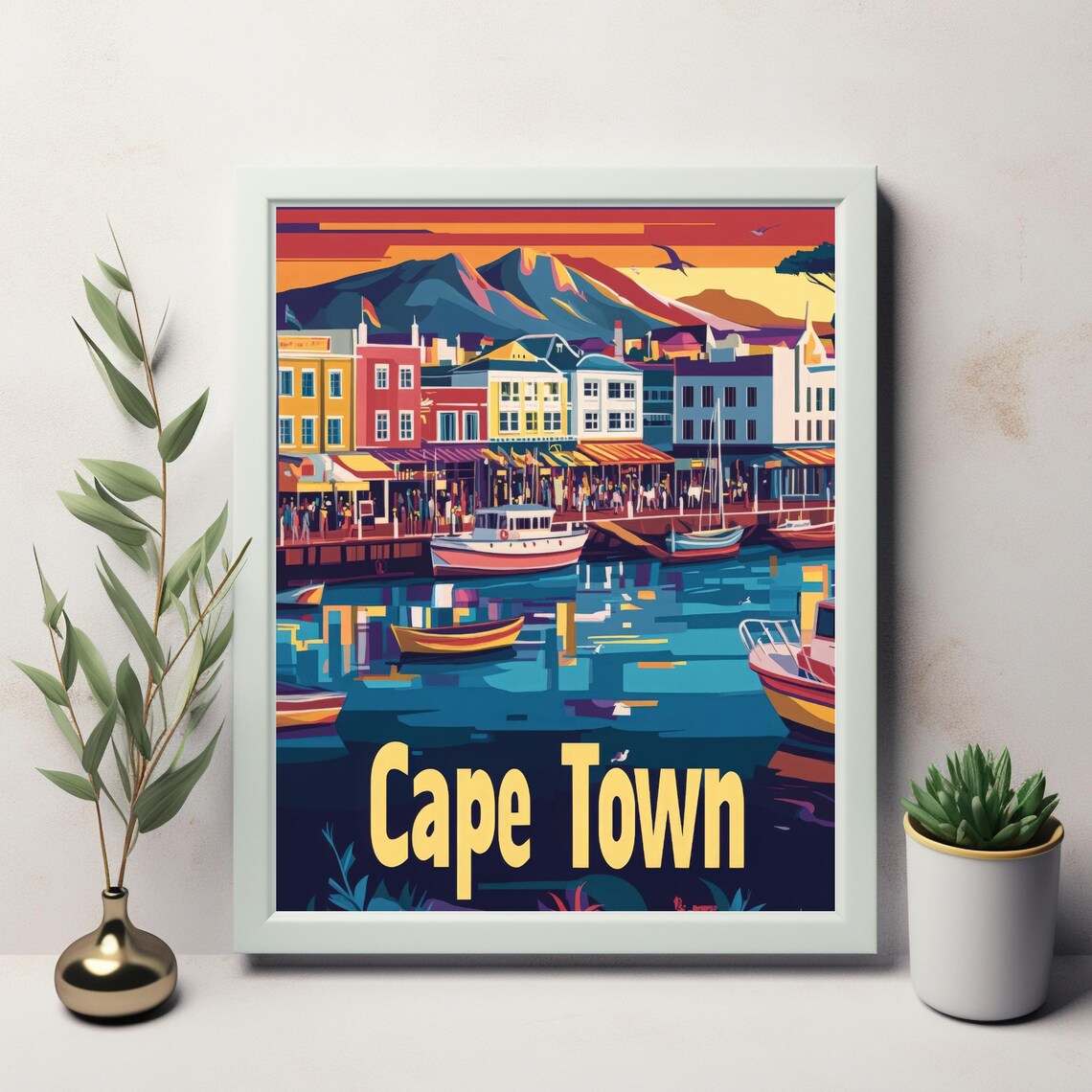 Captivating Cape Town, Table Mountain Waterfront Art Print