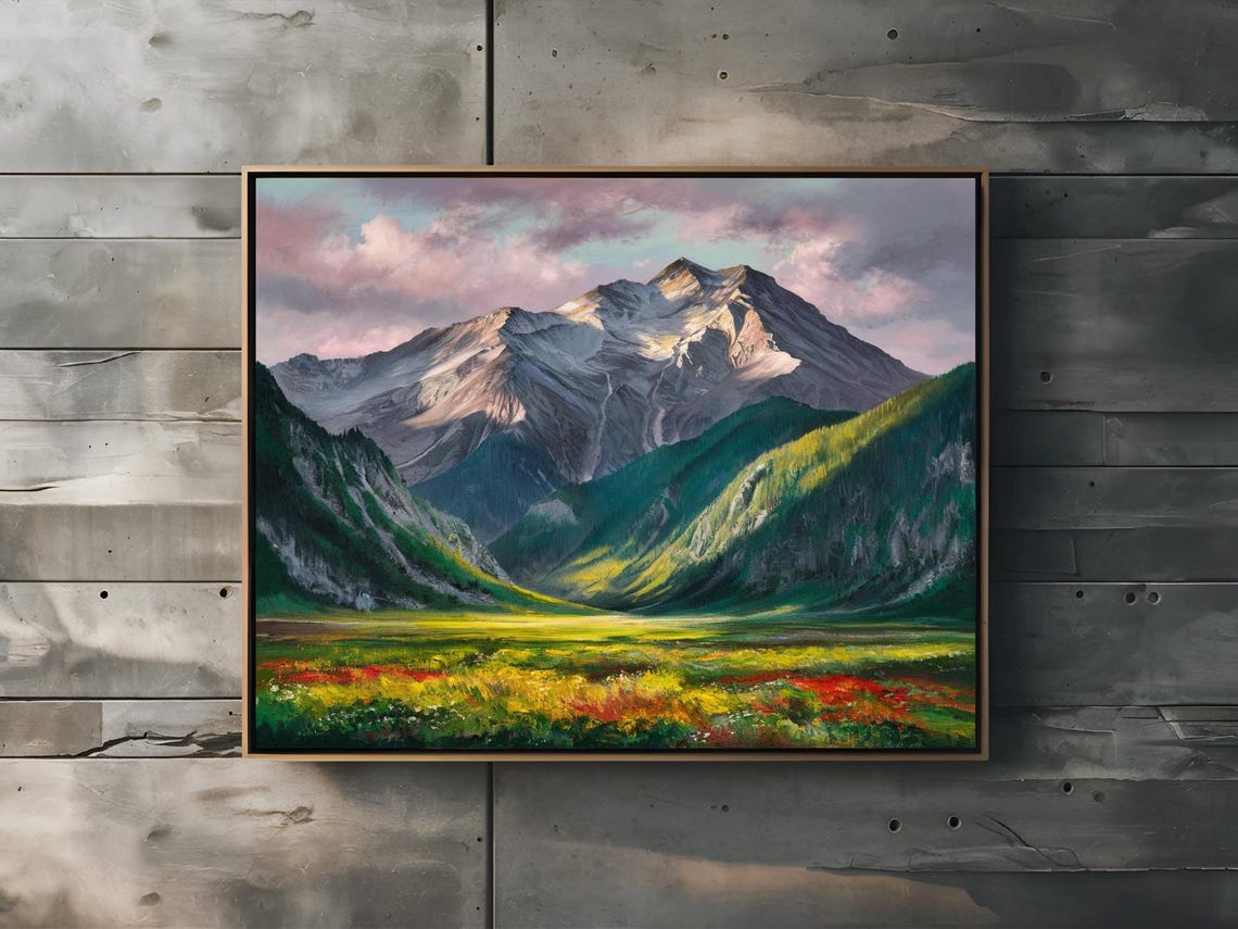 Mountain Fields Nature Art Print Decor Wall Room - Image 2