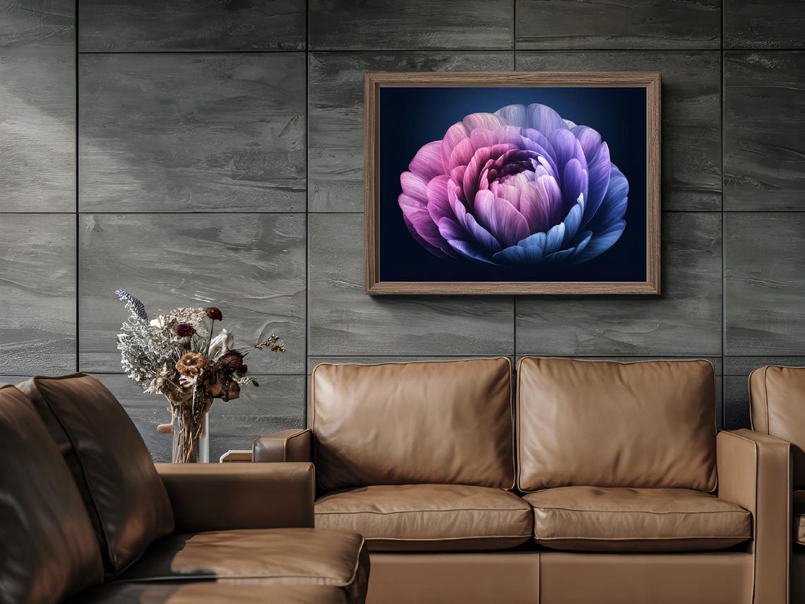 Rose Bloom Gradient Petals On Dark Background Floral Nature Poster - Image 2