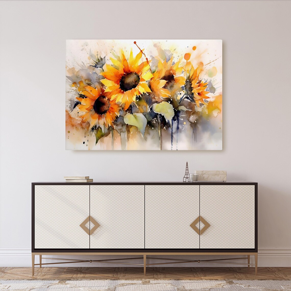 Watercolor Sunflowers Art Print, Floral Decor - Image 2