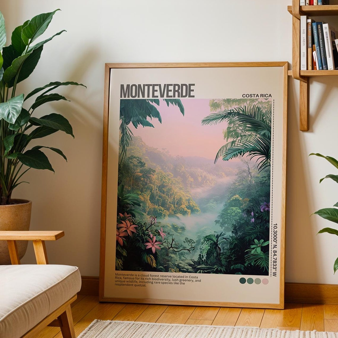 Monteverde Cloud Forest Costa Rica Jungle Canopy Travel Poster