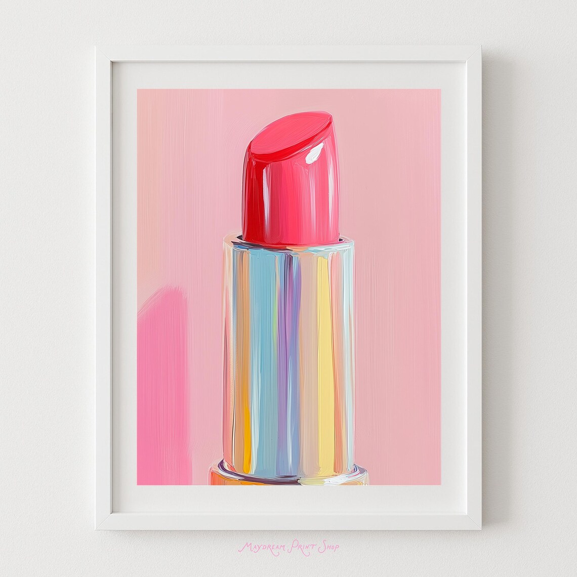 Lipstick Makeup Decor Art Print, Glam Cosmetic Pop