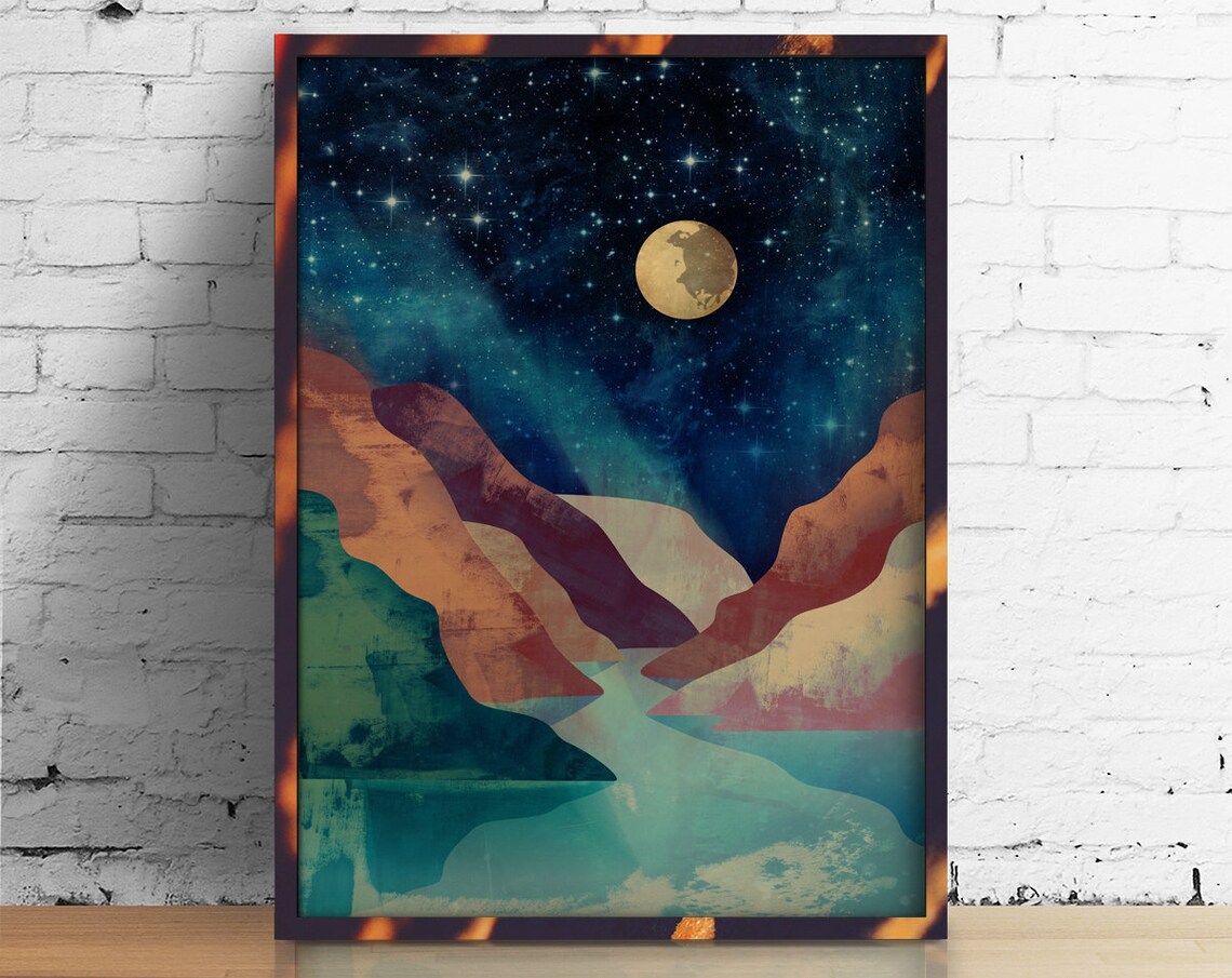 River Canyon Landscape Art Print, Nature Scene - Image 4