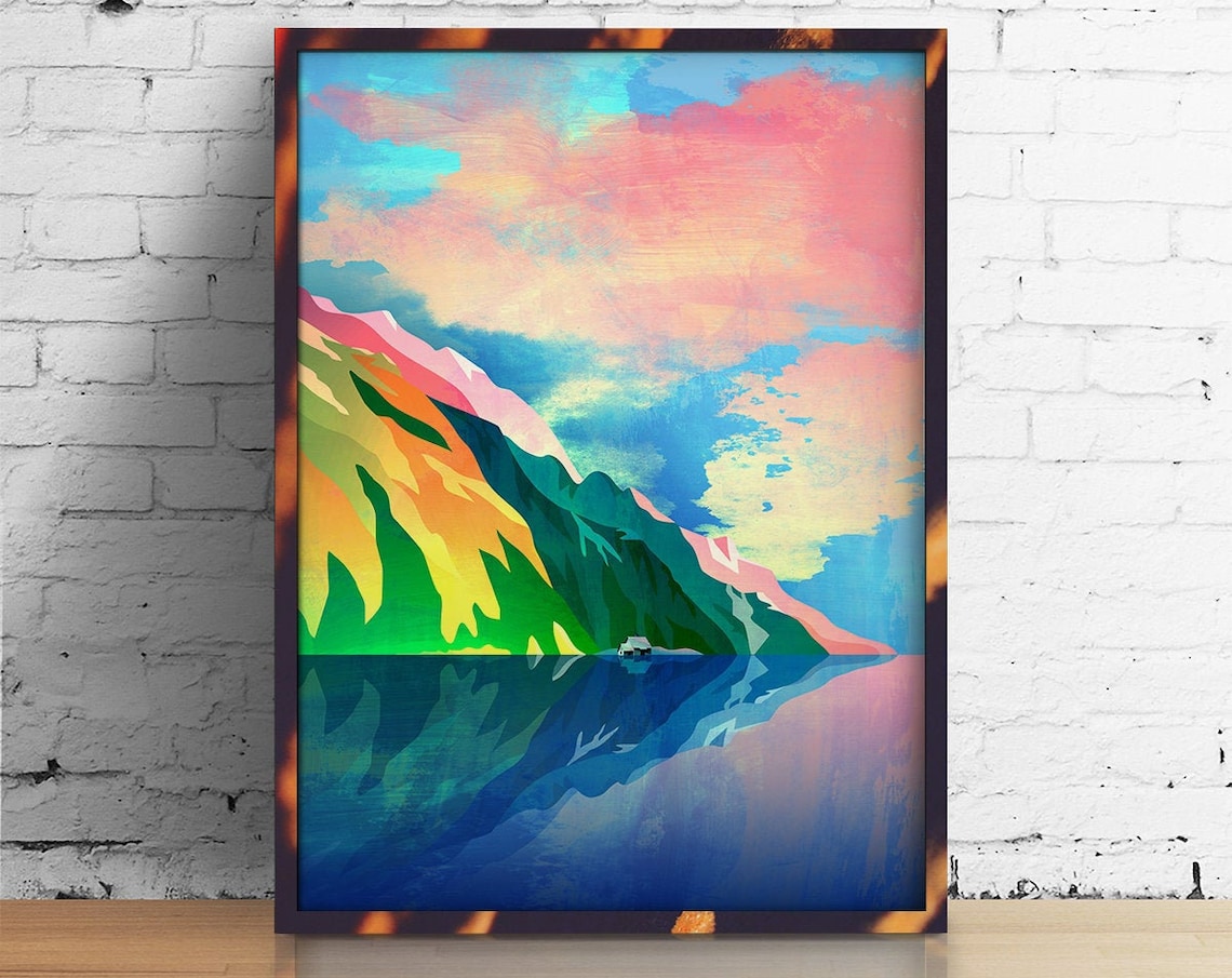 Crystal Clear Waters of Alpine Lake Art Print - Image 4
