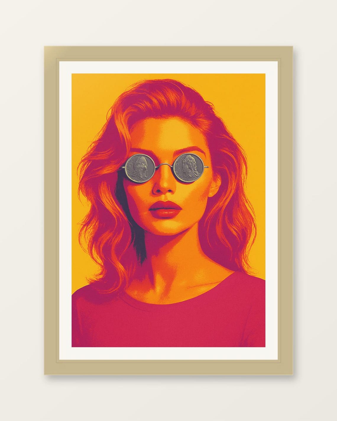 Pop Art Female Supermodel Portrait Vibrant Wall Print