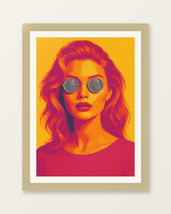 Pop Art Female Supermodel Portrait Vibrant Wall Print