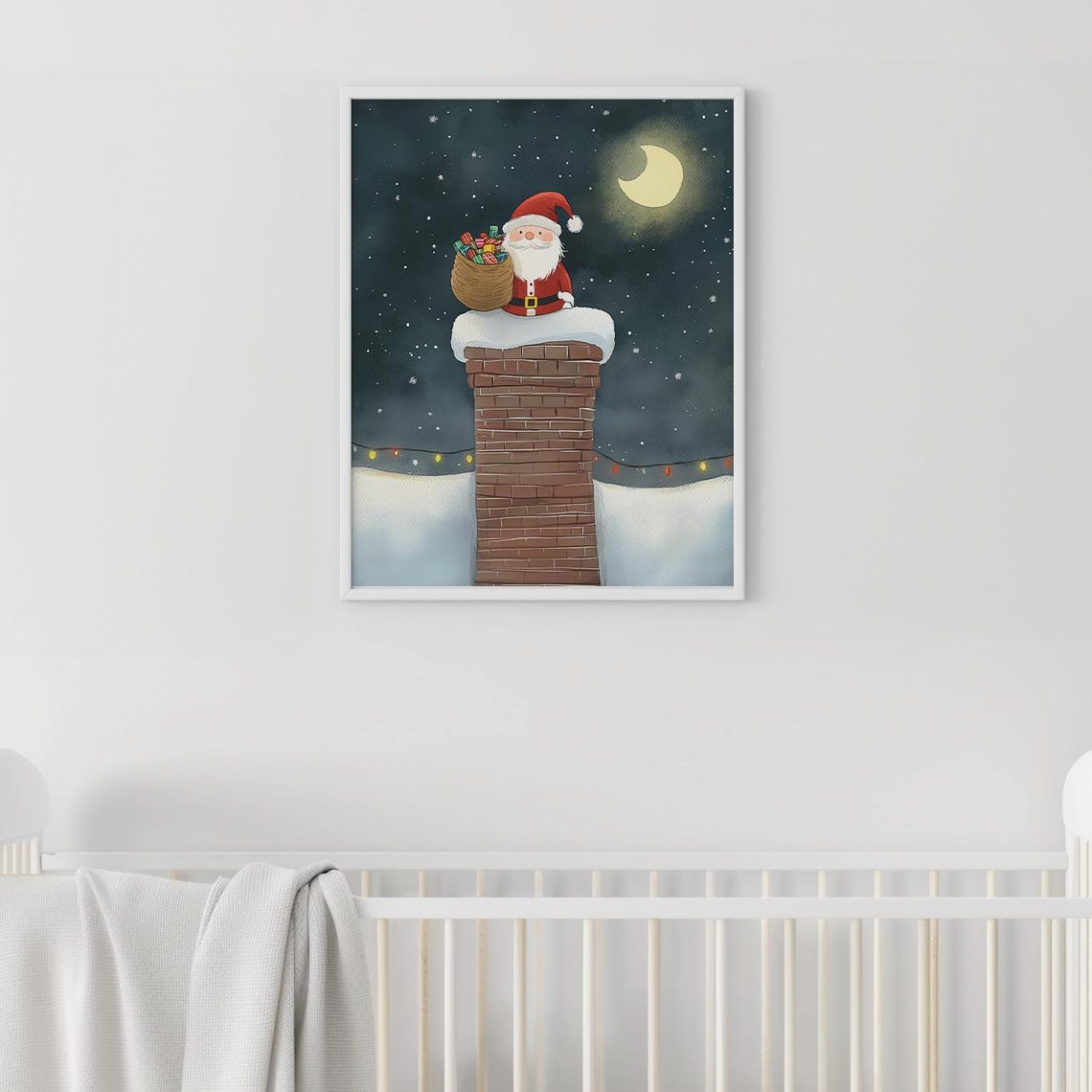 Santa Claus Nursery Wall Art Holiday Kids Room Art Christmas Home Decor Christmas Eve Nursery Print Kids Room Christmas Poster - Image 3