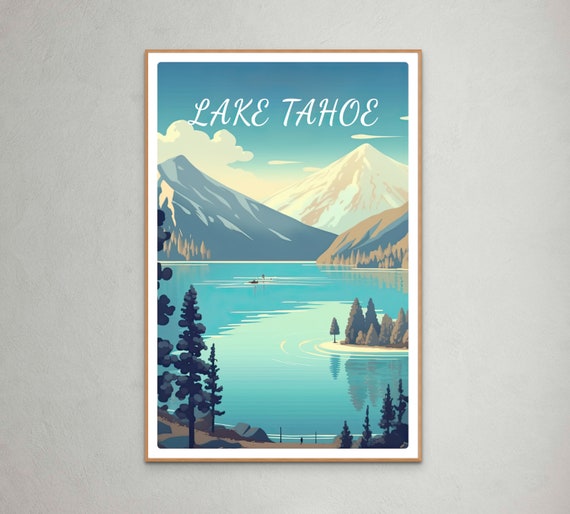 Lake Tahoe Poster Serene Beauty Tranquil Lake Reflections Cool Wall Art For Nature Lovers And Home Decor 4k Hdr