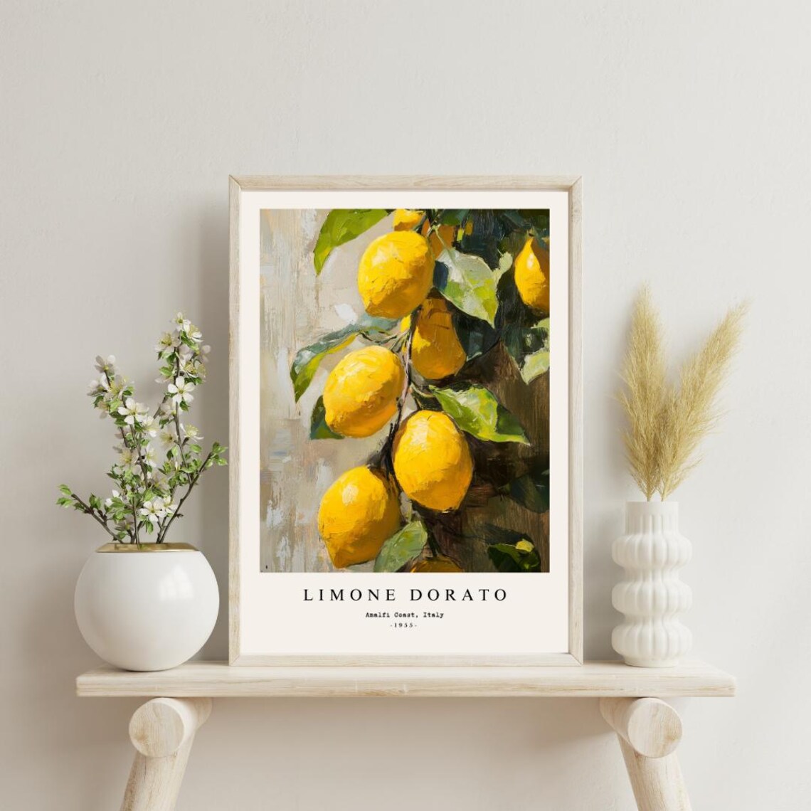 Floral Garden Painting, Boho Decor Botanical Poster