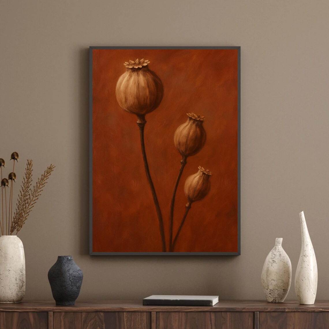 Botanical Poppy, Minimalist Plant Illustration - Image 2