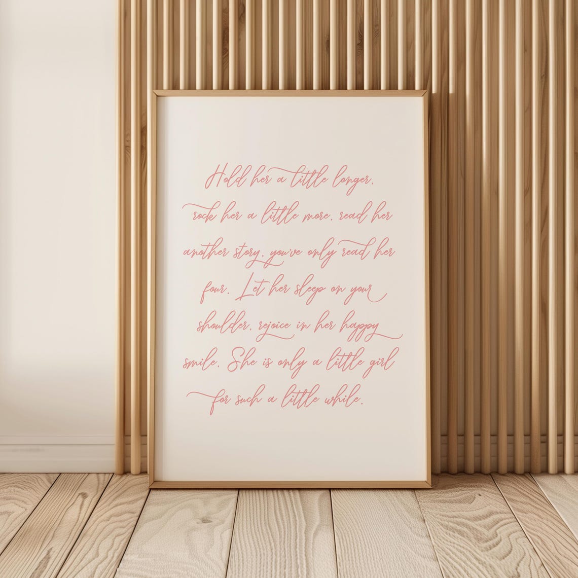 Hold Her A Little Longer Girl Nursery Wall Art Girl Nursery Nursery Poem Girl Bedroom Wall Art Nursery Wall Decor Pink Nursery - Image 3