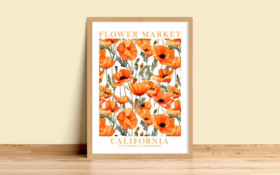 Poppy Print Art Print, Botanical Kitchen Decor