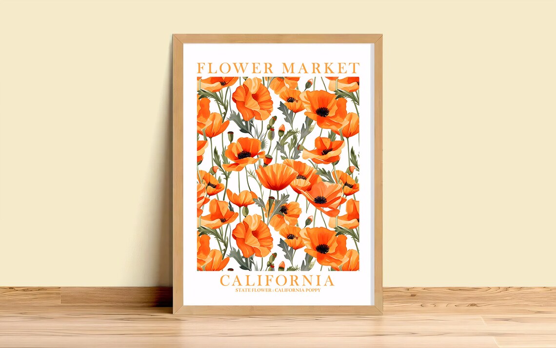 Poppy Print Art Print, Botanical Kitchen Decor