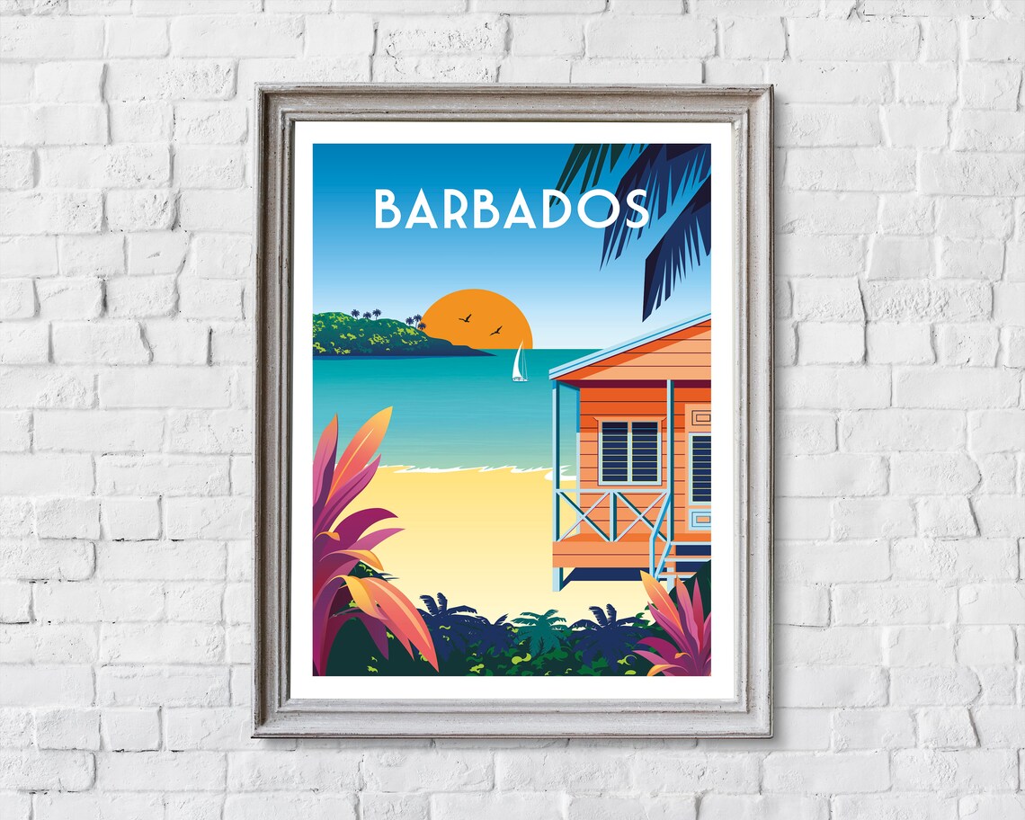 Barbados Retro Travel Poster, Barbados Wall Art - Image 2