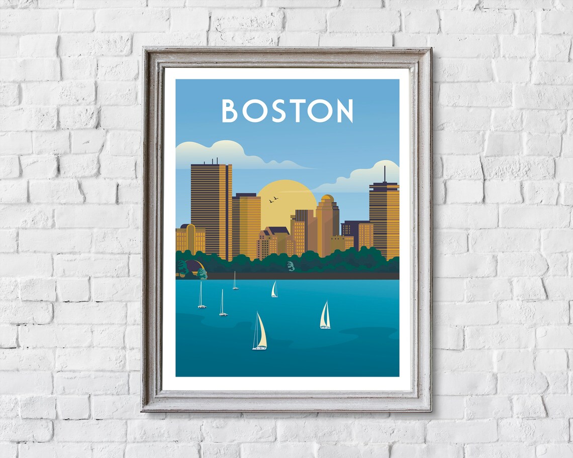 Boston Retro Travel Poster, City Wall Art Print - Image 2