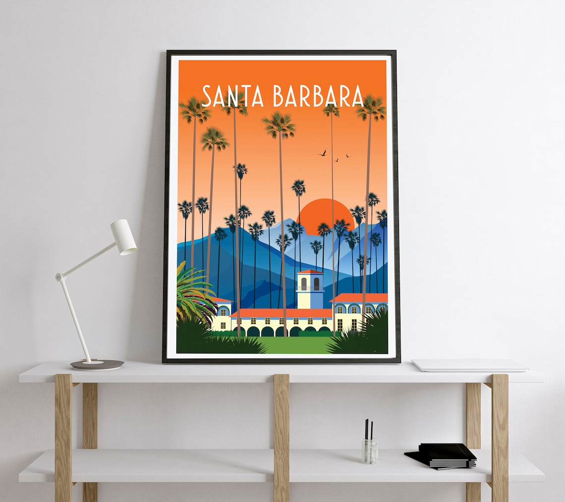 Santa Barbara California Travel Poster Art Print - Image 2