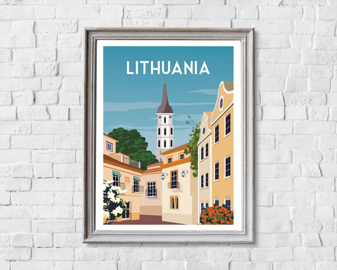 Vilnius, Lithuania Vintage Travel Poster Print - Image 2
