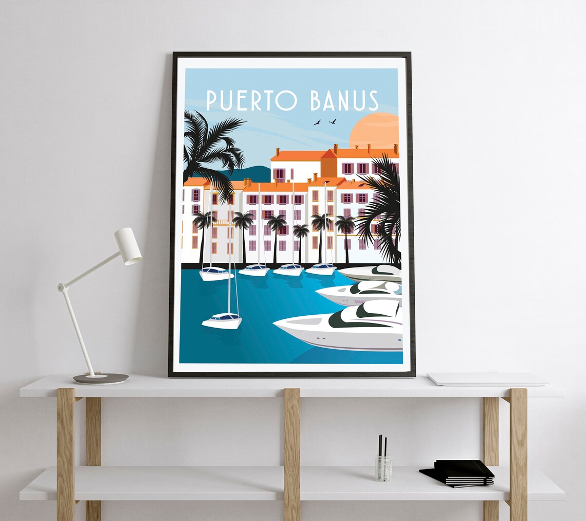 Puerto Banus Travel Poster, Spain Travel Wall Art - Image 2
